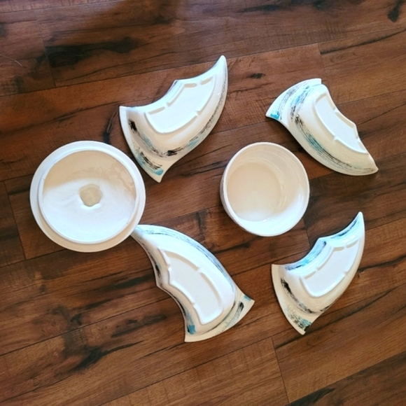 Vintage MCM Atomic California Pottery Dip and Chip Set - Picture 4 of 4